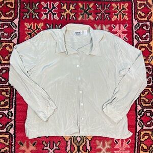 Chico's Light Gray Silk Button-Down Shirt